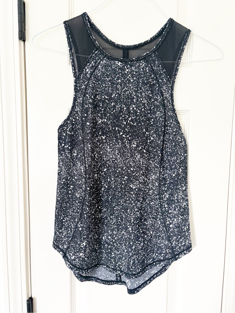 XS • lululemon Women’s Black Speckled Mesh Yoke Tank Top